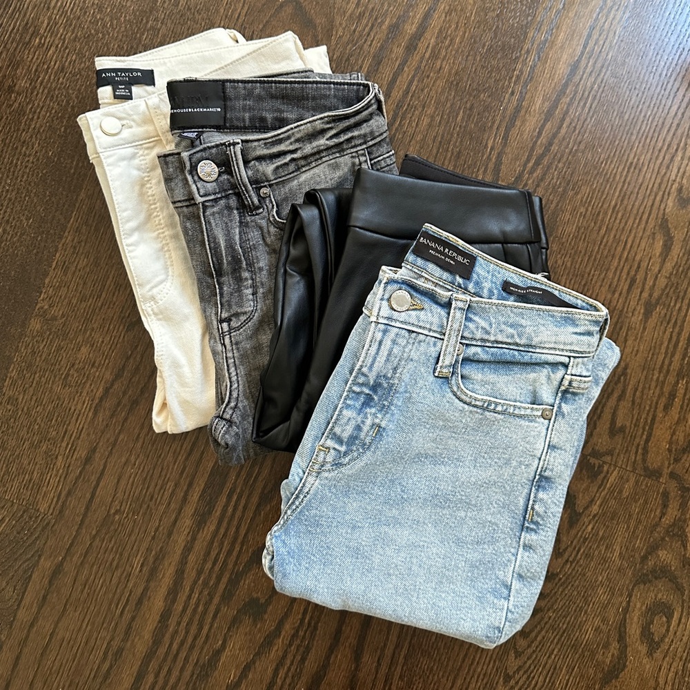 Bundle of 4 straight cut jeans & pants 00 / 24 petite
